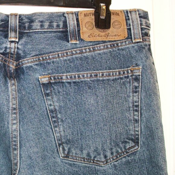 EDDIE BAUER Relaxed Fit Jeans 36x34 100% Cotton Blue Denim 34" Inseam - Picture 7 of 9